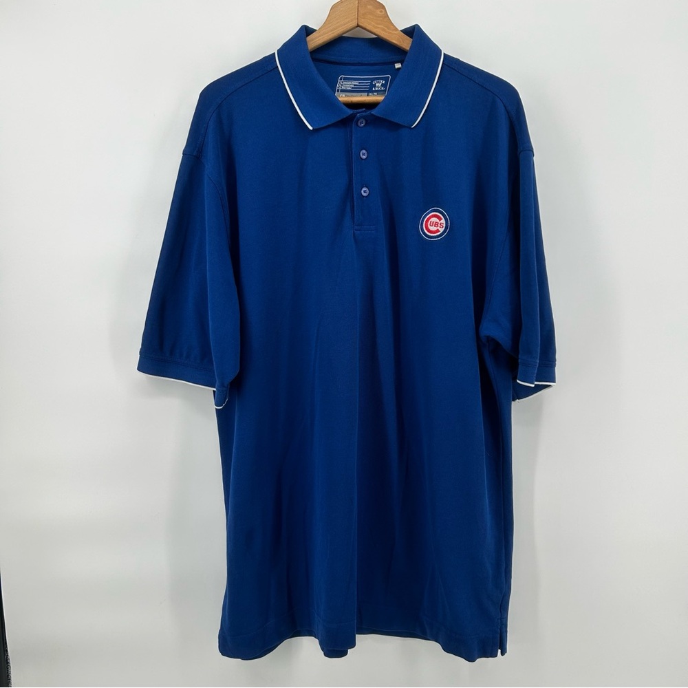 Cutter & Buck Chicago Cubs Polo Shirt Men's Size XL Blue‎ Drytec Wicking